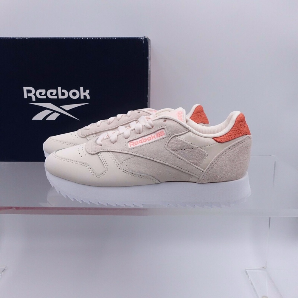 NEW Reebok Classic Leather Ripple Sneakers FZ0847 Ceramic Pink/White